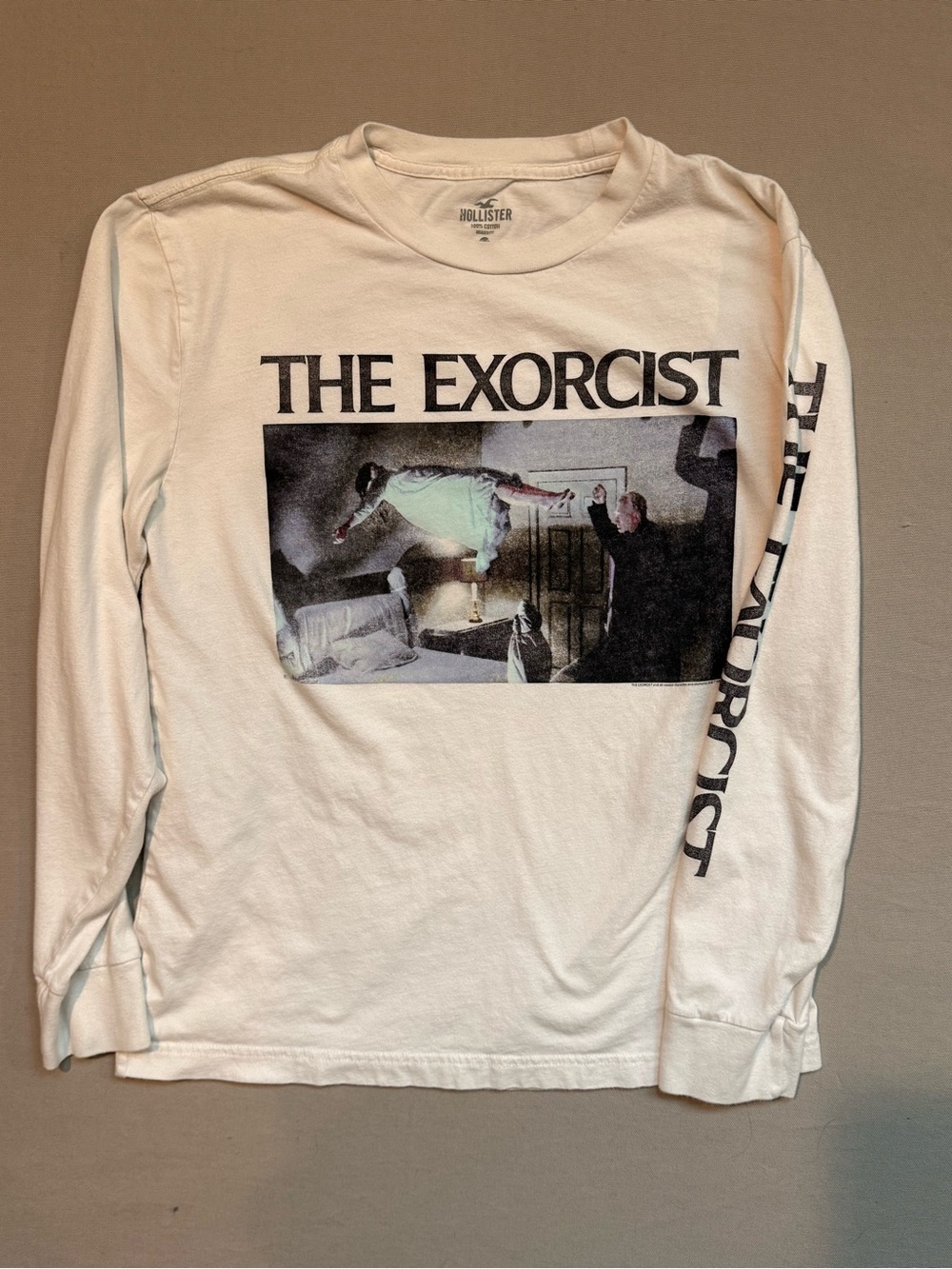 Hollister White 'The Exorcist' Graphic Long-Sleeve Tee